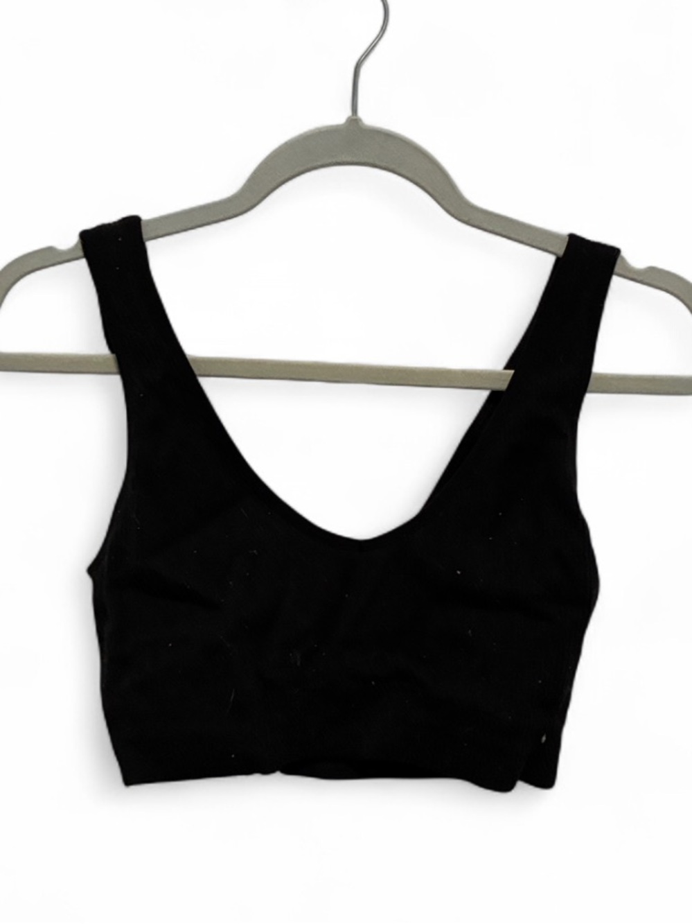 Aerie Black Scoop Neck Ribbed Seamless Bralette